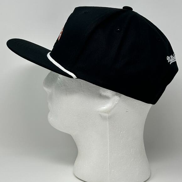 Chicago Blackhawks Hat Cap Black Mitchell & Ness Snapback Rope Roping Corded NHL - Picture 6 of 10